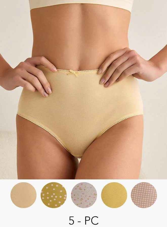 Splash FAV Set of 5 - Full Briefs High Waist Bow Accent